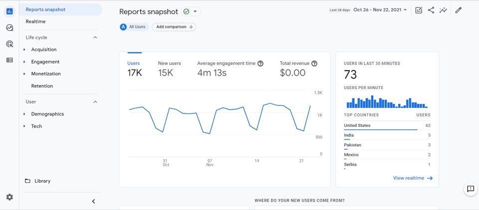 Google Analytics view on Login