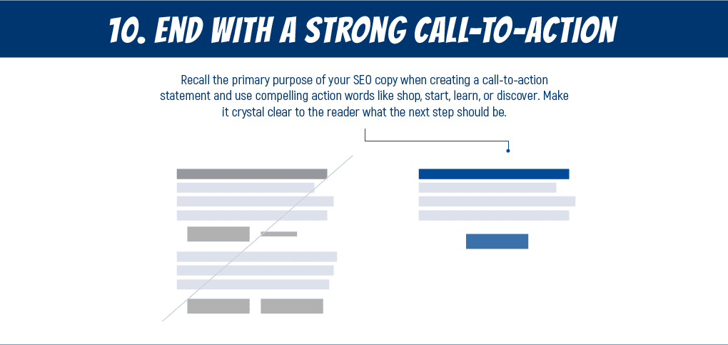 Essential SEO Tips 10 - Strong call-to-action