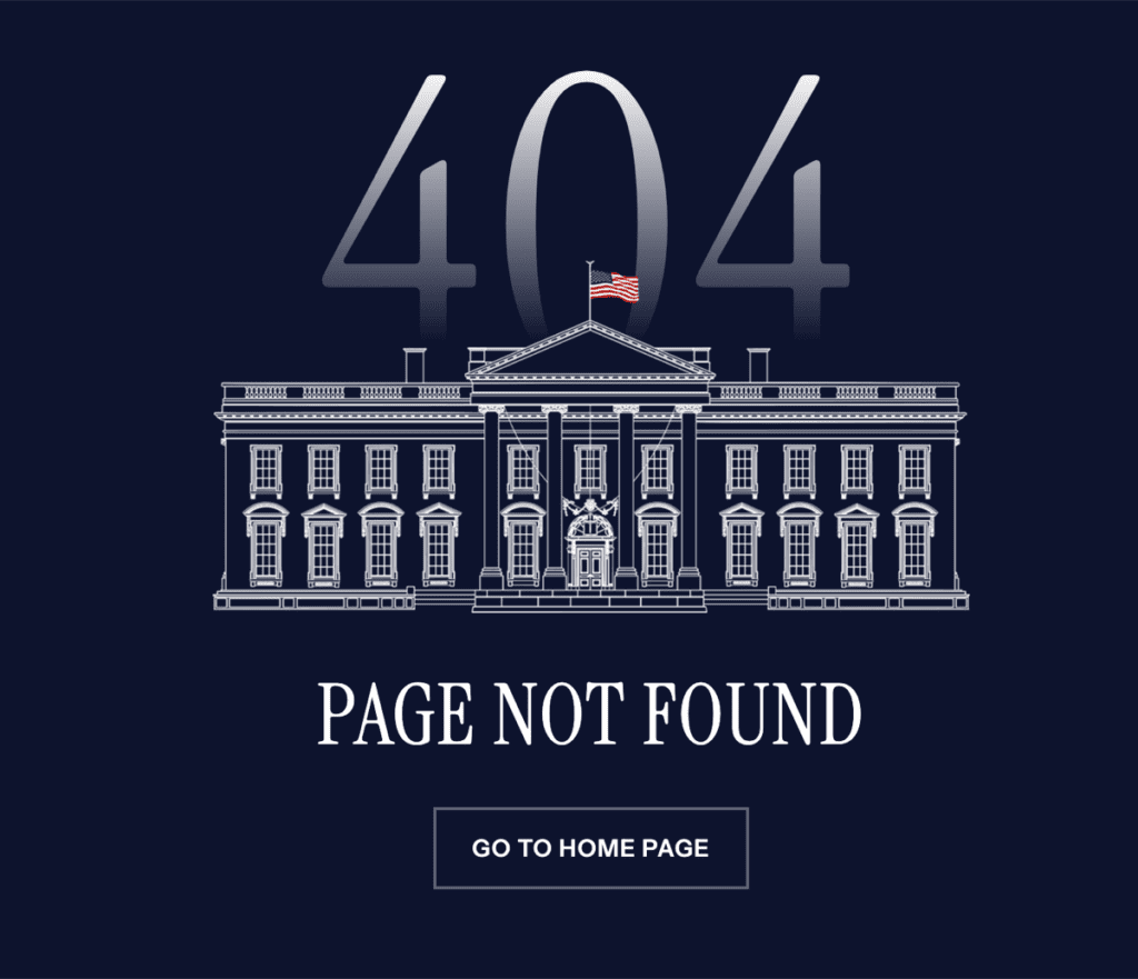 404 error on a White House page