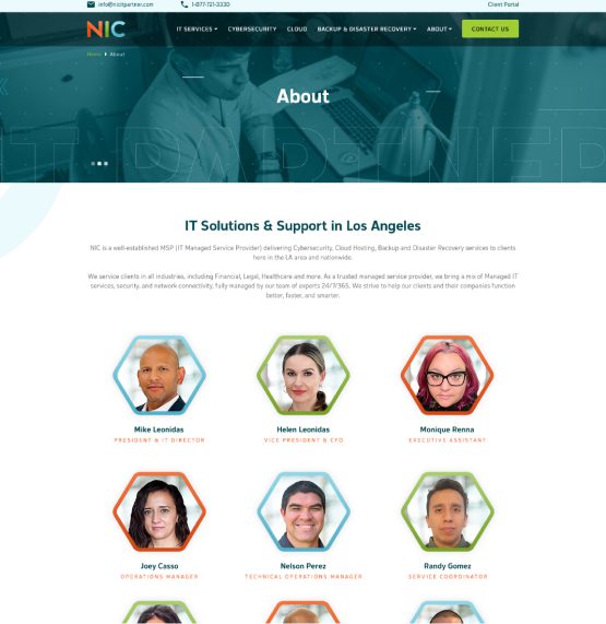 NIC IT Partner About Us Team Page
