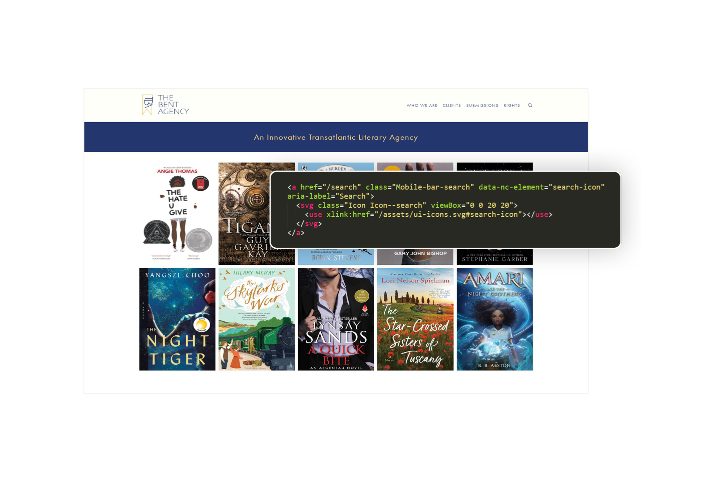 Inserting content into an empty link to describe the functionality of the link