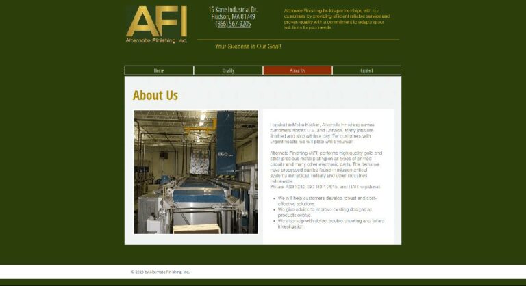 Old About Us for Alternate Finishing