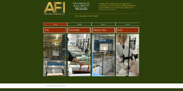 Old Home Page for Alternate Finishing