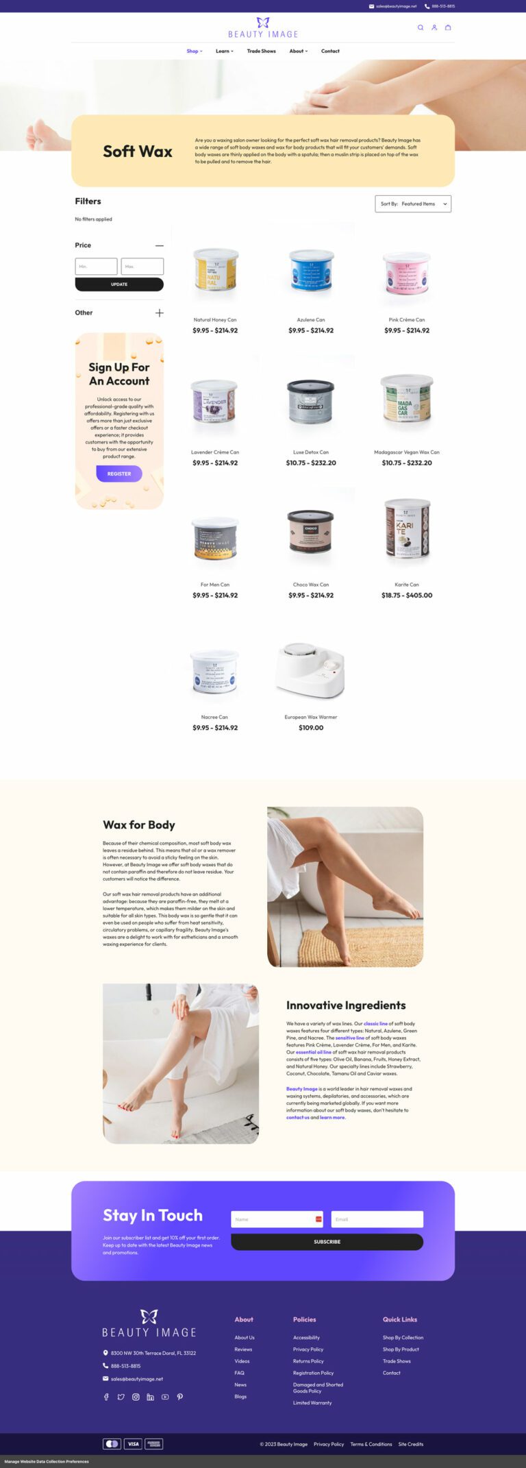 New Category Page for Beauty Image