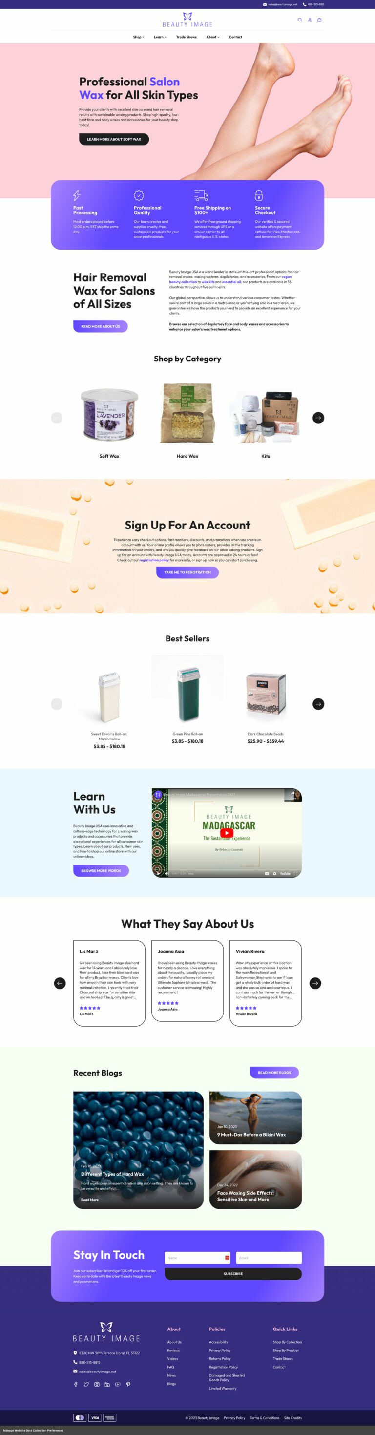 New Home Page for Beauty Image