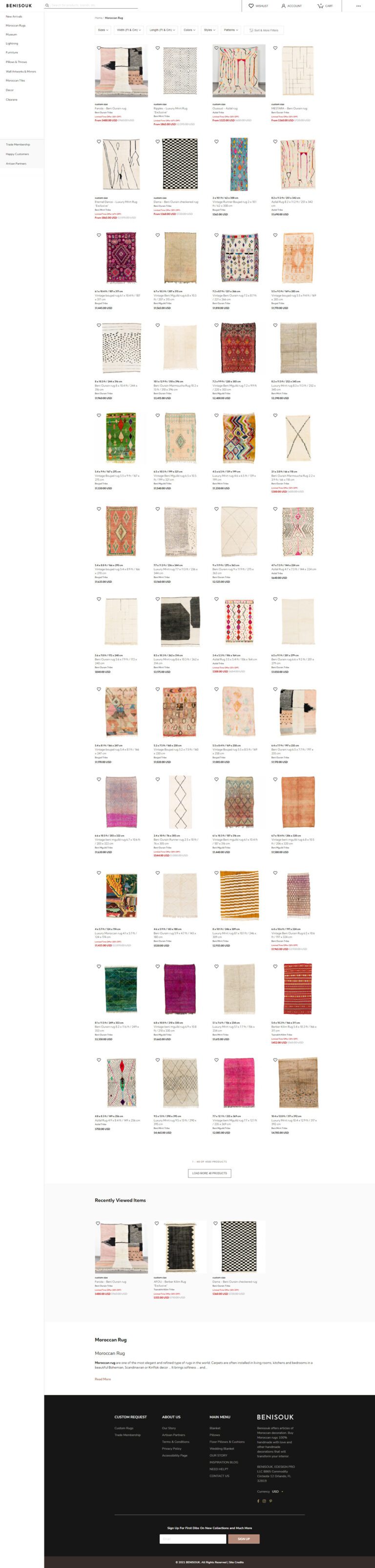 Newly launched Benisouk.com collections page