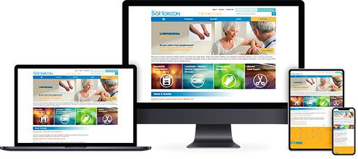 three devices showing the Biohorizon Medical website