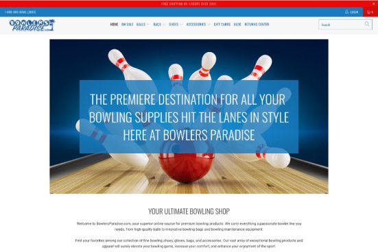 Home page for Bowling Ball Factory
