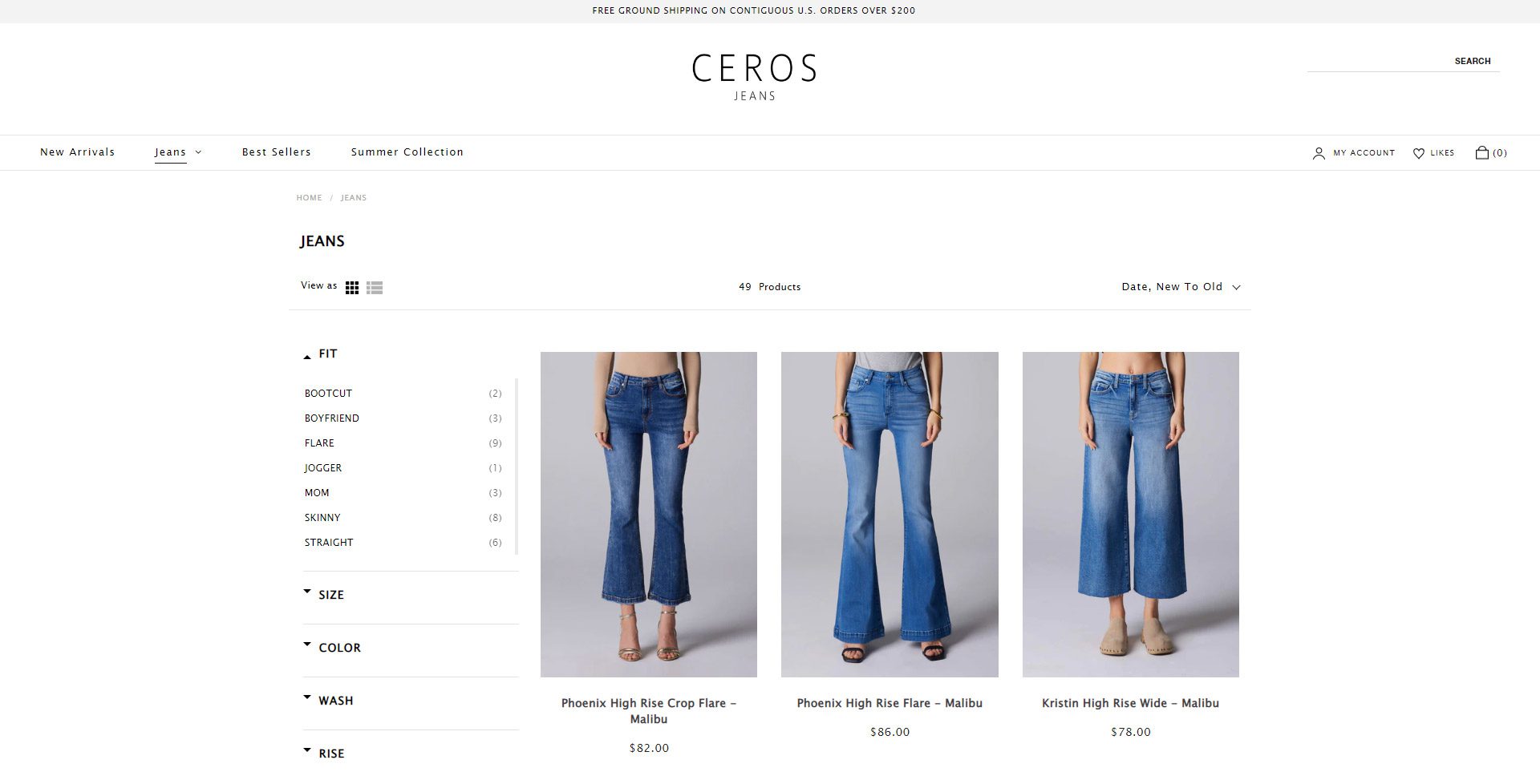 Ceros JeansCollection Category Page