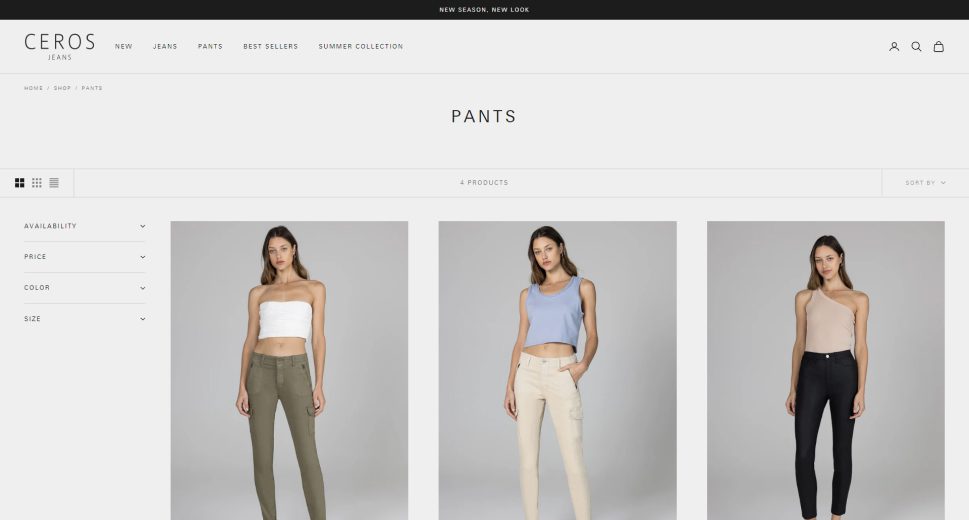 Ceros Jeans Pants Category Page