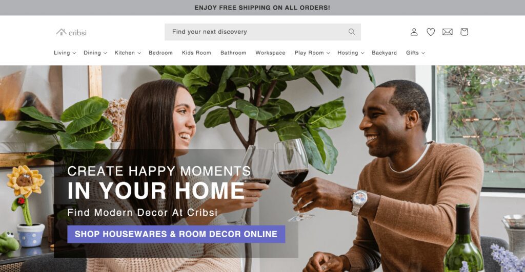 Cribsi homepage screenshot