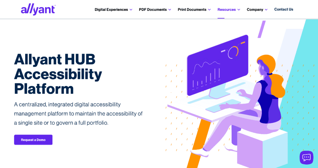 Screenshot of Allyant’s accessibility platform