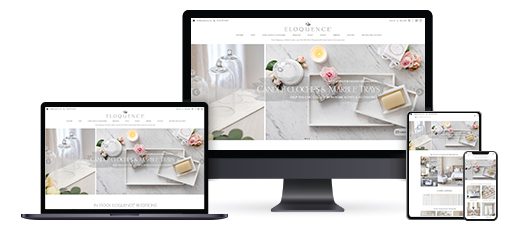 Eloquence website displayed on different devices