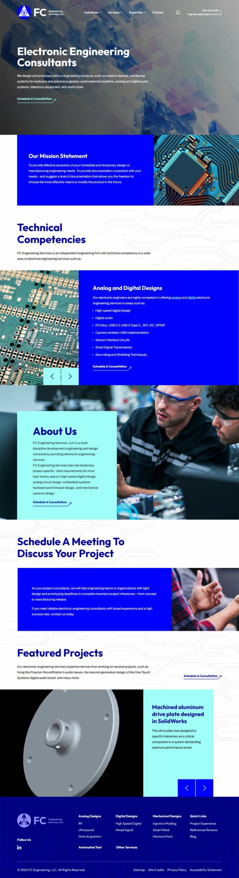 Development Tools and Equipment Landing Page for FC Engineering