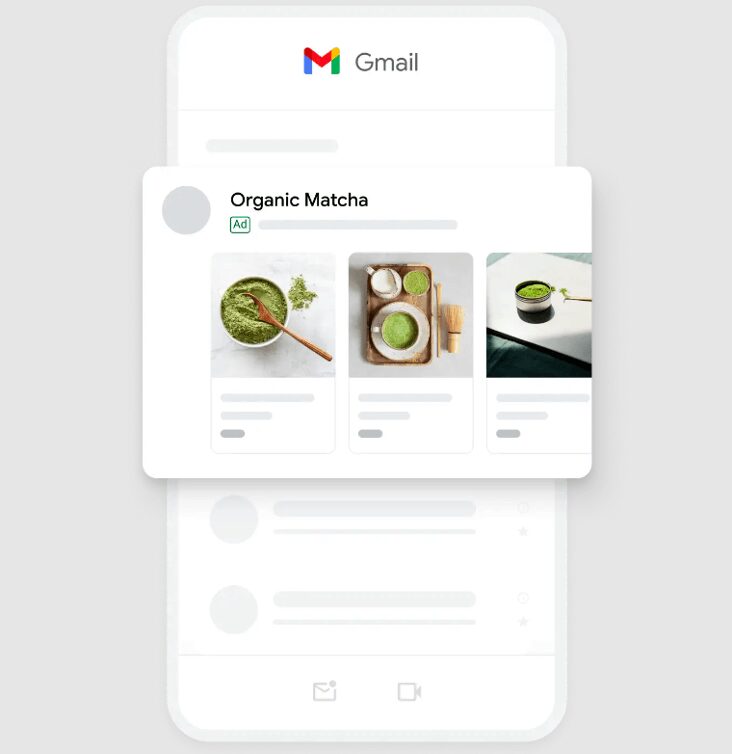 Google Performance Max Campaign for Organic Matcha on Gmail