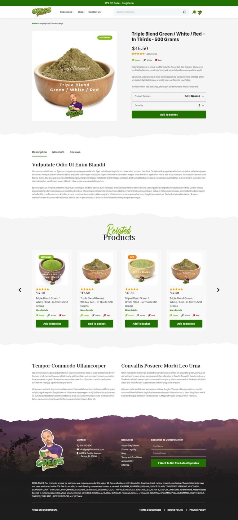 Greg’s Botanical Shop Now Page