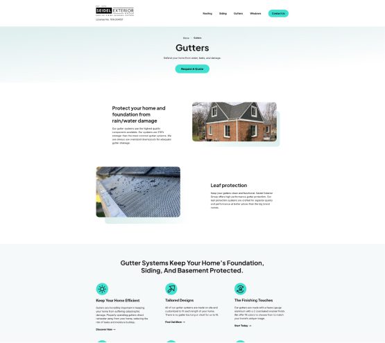 Seidel Exterior Group Gutters Page