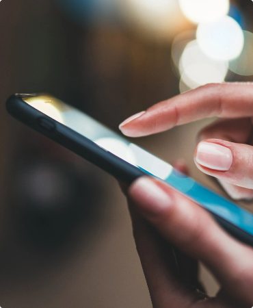 Hand holding a phone