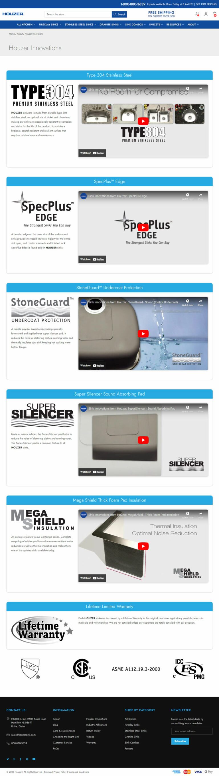 Houzer Innovations Landing page