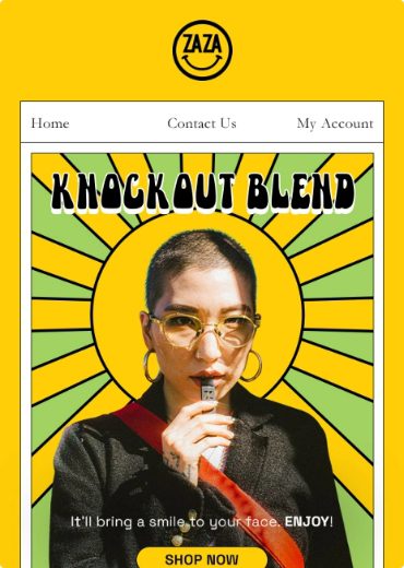 Email template introducing the Knockout Blend Collection for Zaza THC

