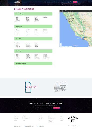 Delivery Locations Map for LoFi Delivery 

