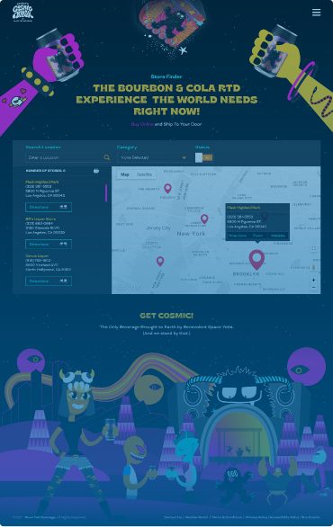 Grisly’s Cosmic Store Finder page