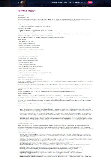 LoFi Delivery Privacy Policy Page