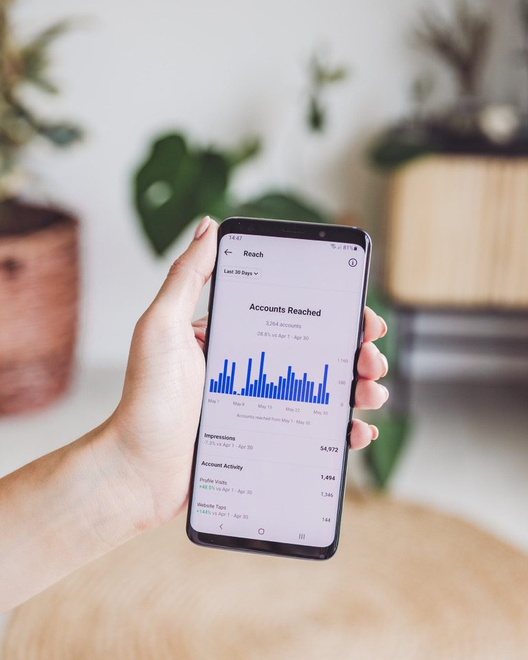 Graph showing Instagram engagement statistics over a month’s time