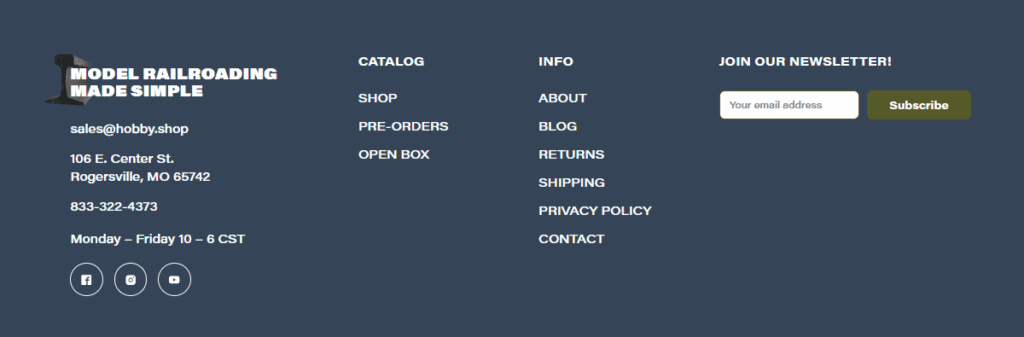 Iron Planet Hobbies Footer without Descriptive text
