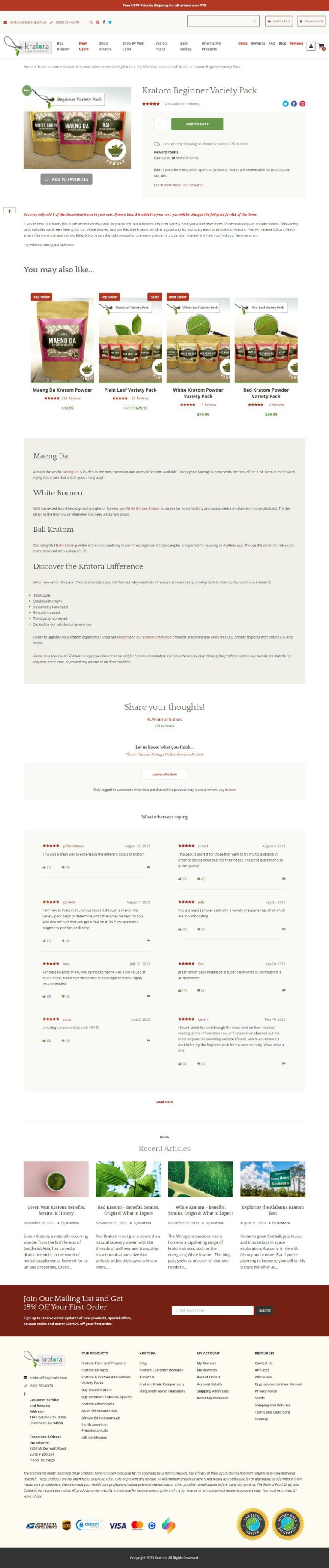 Shop now for Kratora Beginner Variety Pack