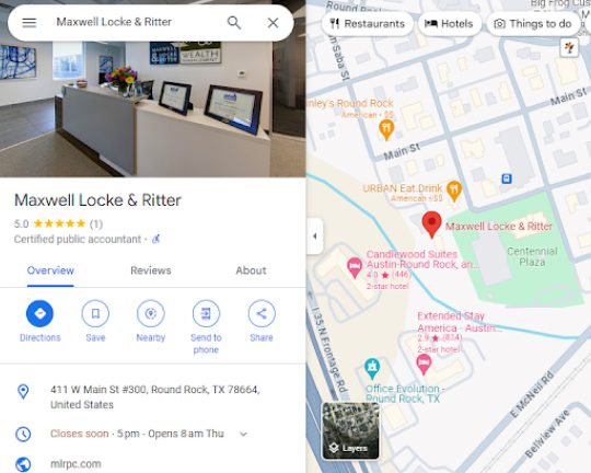 Google Business Profile for Maxwell Locke & Ritter Round Rock, TX location