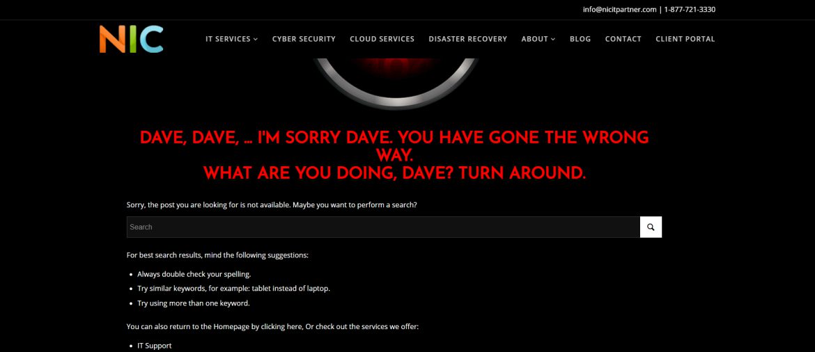 NIC IT Partner 404 page