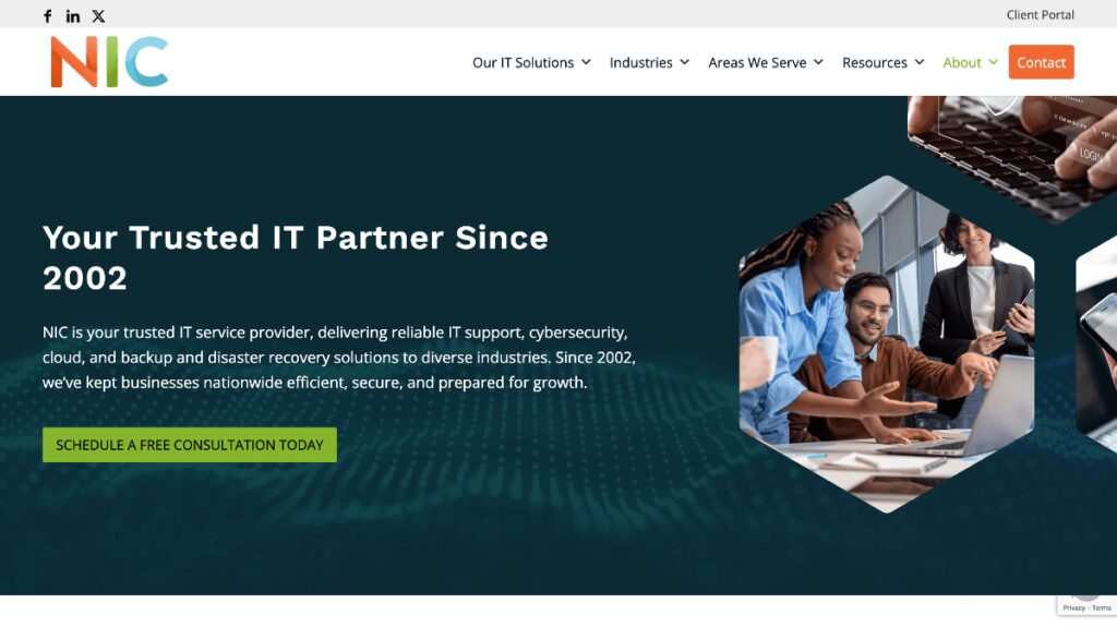 NIC IT homepage screenshot