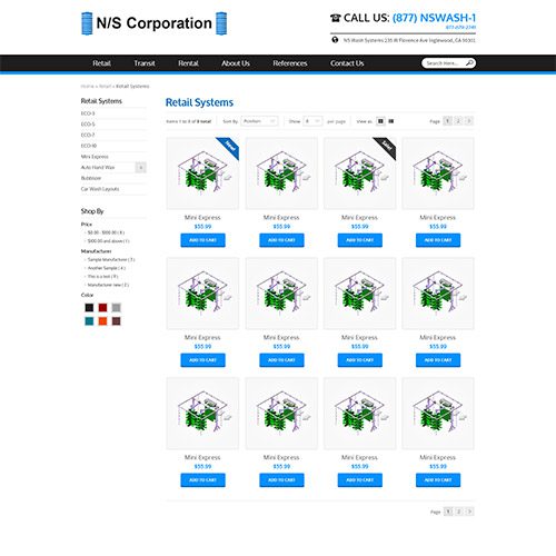 Previous Retail Systems Category Page for NS Corporation