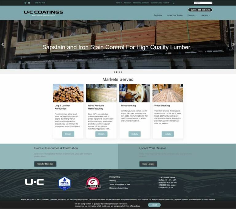 Old Home page for U-C Coatings