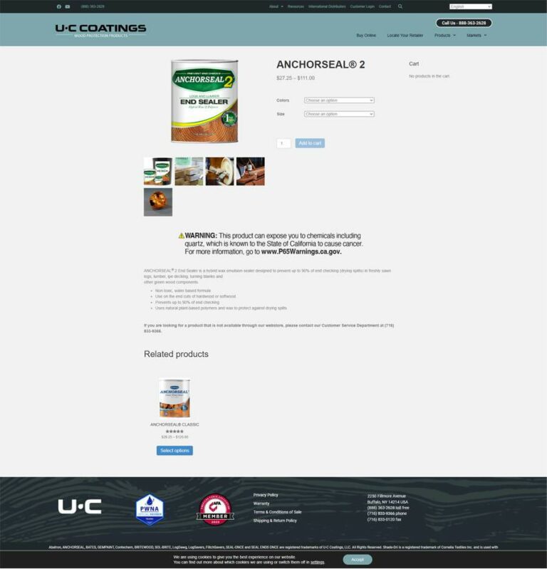 Old Product page for U-C Coatings