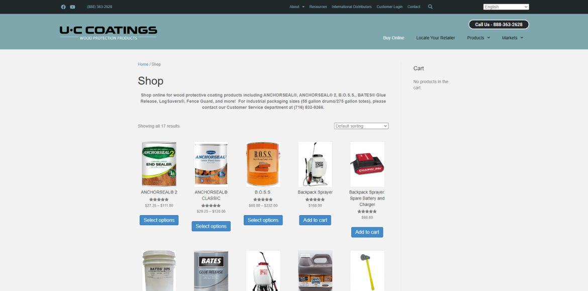 Old Shop page for U-C Coatings