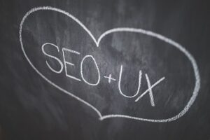 SEO + UX written on chalkboard