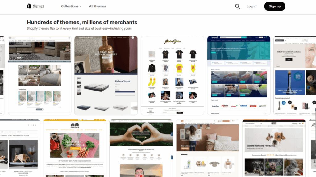 Shopify’s large library of themes