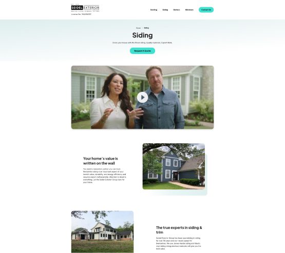 Seidel Exterior Group Sliding Page