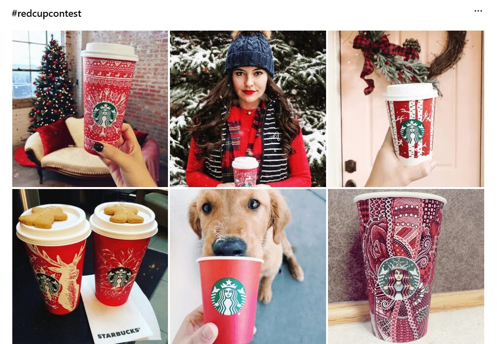 Starbucks’ #RedCupContest hashtag on Instagram
