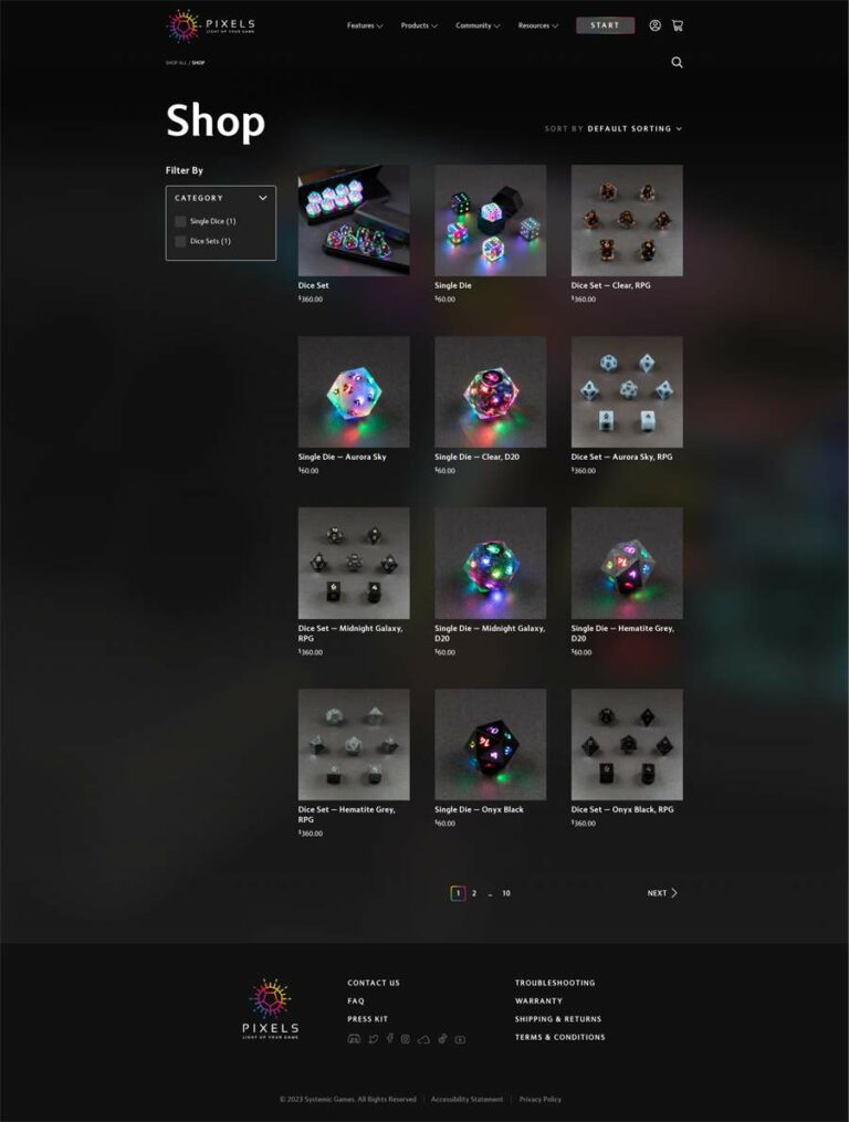 Category Page for Systemic Games