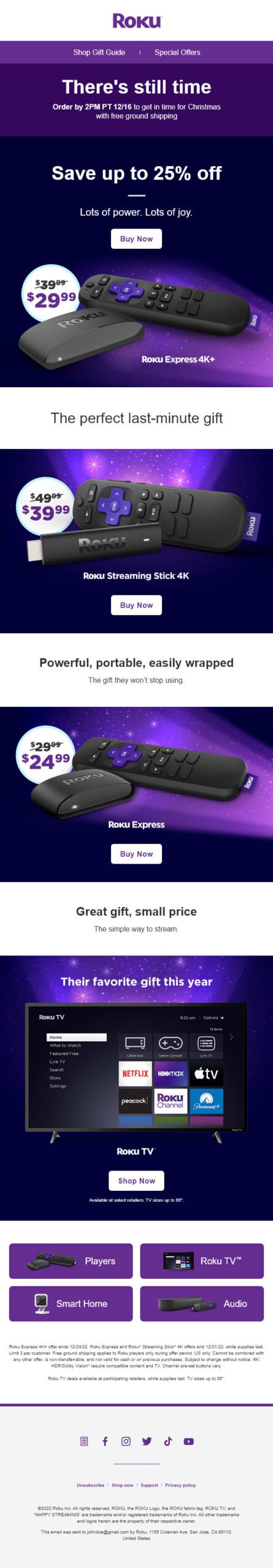 Email template promoting There’s Still Time to Save 25% when You sign up