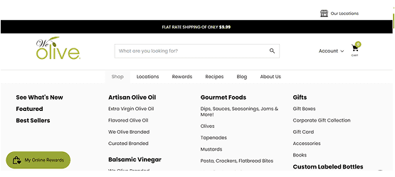 We Olive Updated Mega Menu