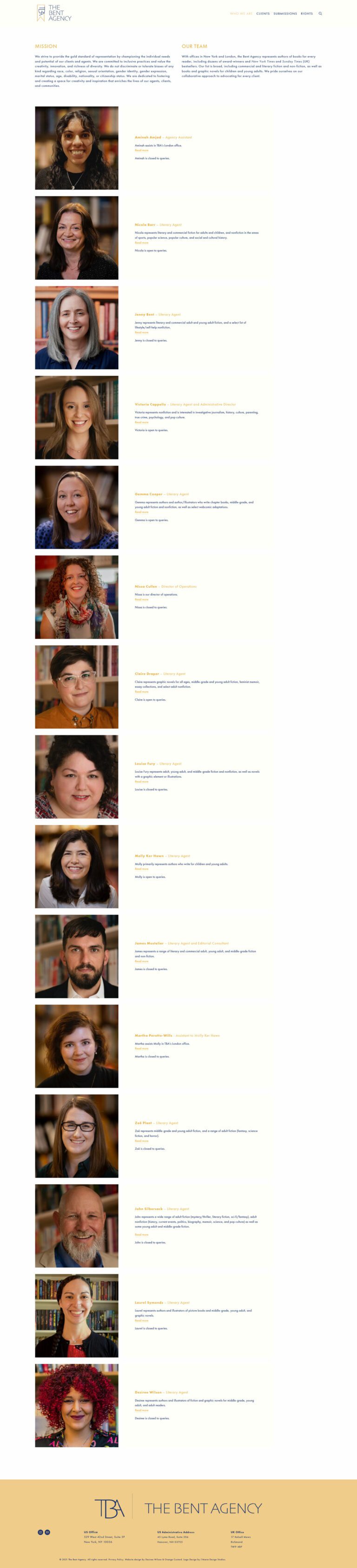 Bent Agency’s team of literary agents