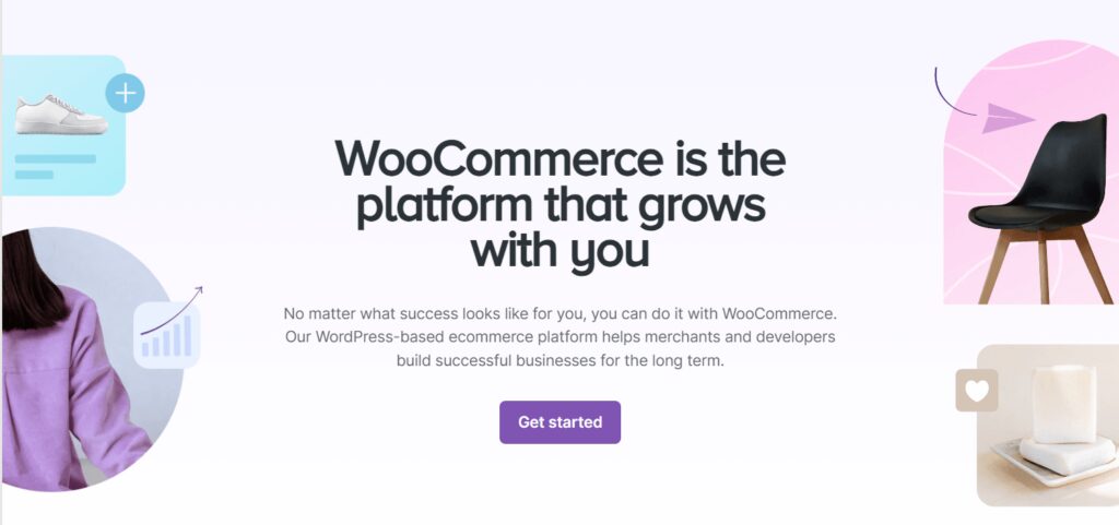 a WooCommerce page describing long-term growth