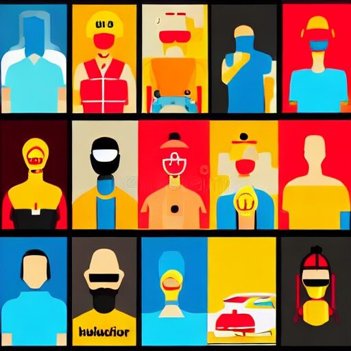 AI-generated image of humanlike figures