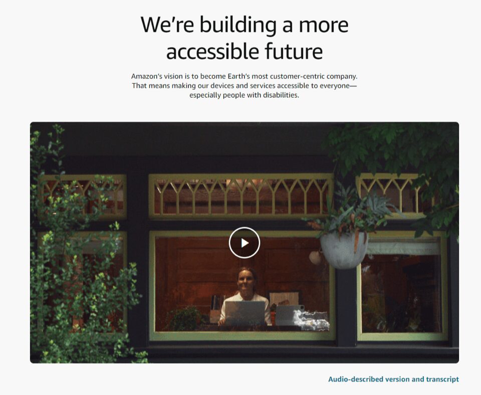 an Amazon page about accessibility