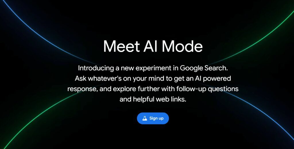 Banner introducing Google’s AI Mode