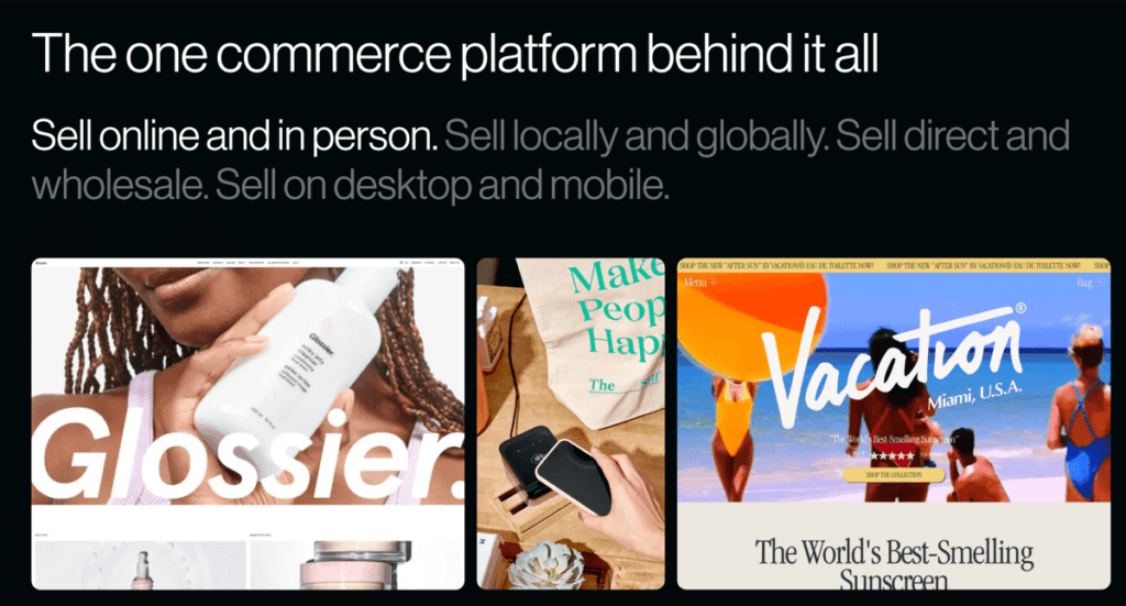 Banner highlighting three Shopify stores